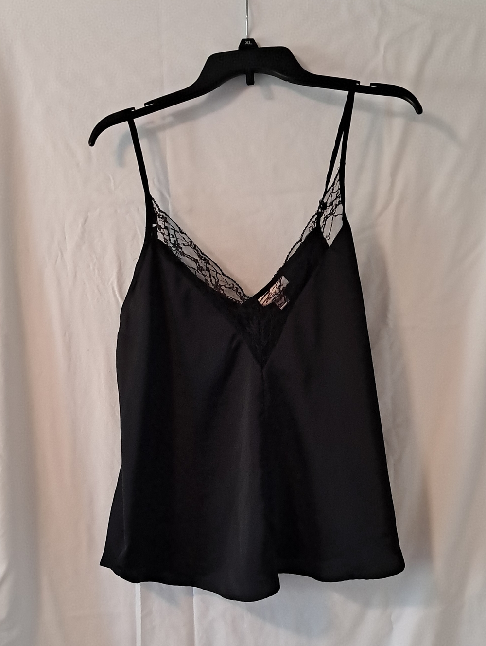Women's Black Satin Tanktop